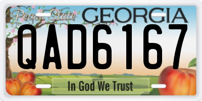 GA license plate QAD6167