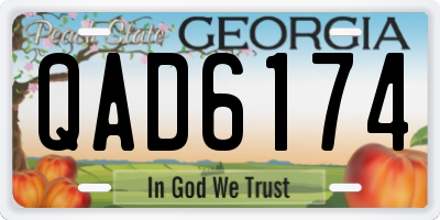 GA license plate QAD6174