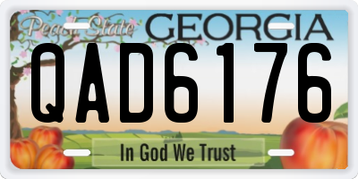 GA license plate QAD6176