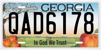 GA license plate QAD6178