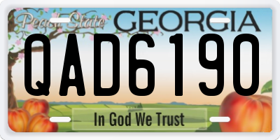GA license plate QAD6190