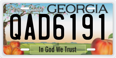 GA license plate QAD6191