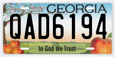 GA license plate QAD6194