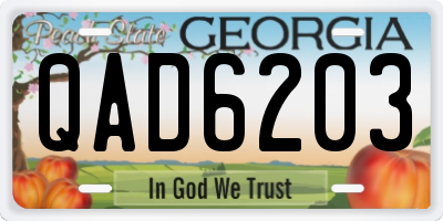 GA license plate QAD6203