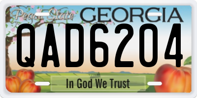 GA license plate QAD6204