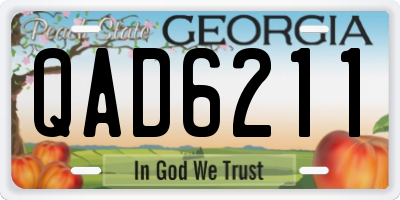 GA license plate QAD6211