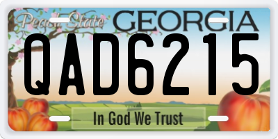 GA license plate QAD6215