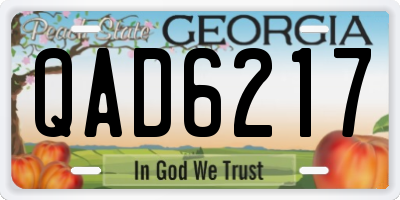 GA license plate QAD6217