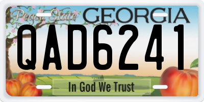 GA license plate QAD6241