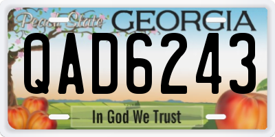 GA license plate QAD6243