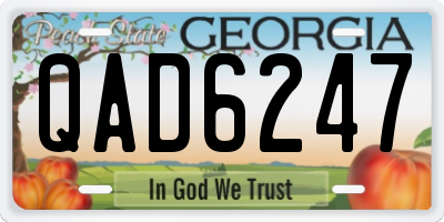 GA license plate QAD6247
