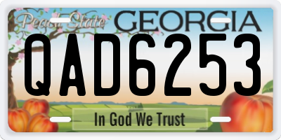 GA license plate QAD6253
