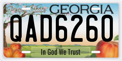 GA license plate QAD6260