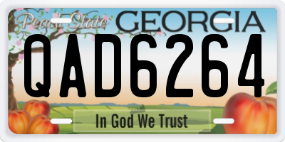 GA license plate QAD6264