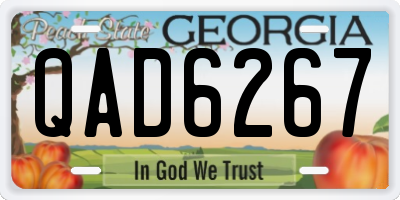GA license plate QAD6267