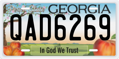 GA license plate QAD6269