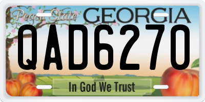 GA license plate QAD6270