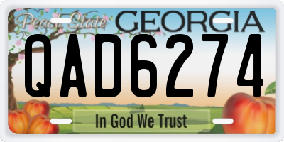 GA license plate QAD6274