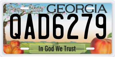 GA license plate QAD6279
