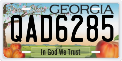GA license plate QAD6285