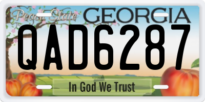 GA license plate QAD6287