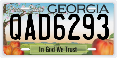 GA license plate QAD6293