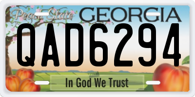 GA license plate QAD6294