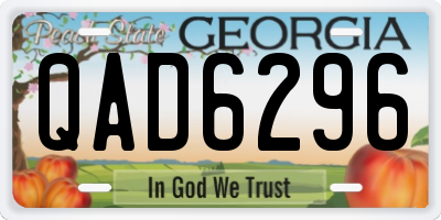 GA license plate QAD6296