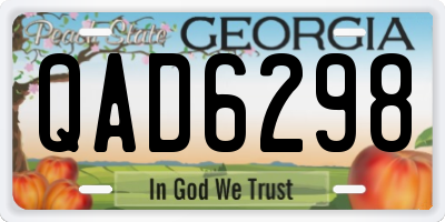 GA license plate QAD6298