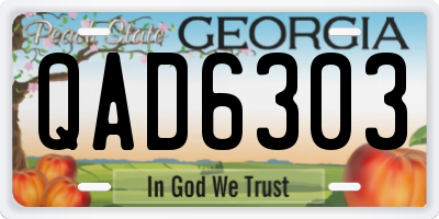 GA license plate QAD6303