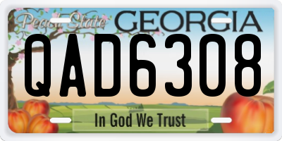 GA license plate QAD6308