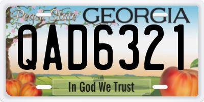 GA license plate QAD6321