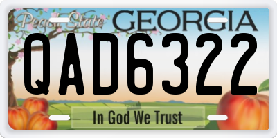 GA license plate QAD6322