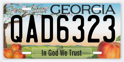 GA license plate QAD6323