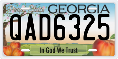 GA license plate QAD6325