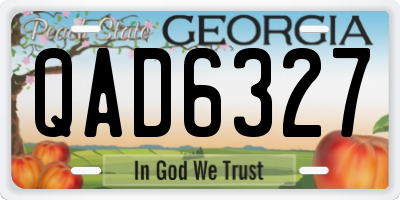 GA license plate QAD6327