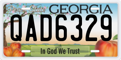 GA license plate QAD6329