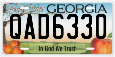 GA license plate QAD6330