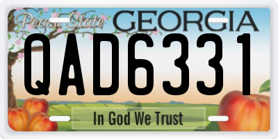 GA license plate QAD6331