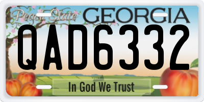 GA license plate QAD6332