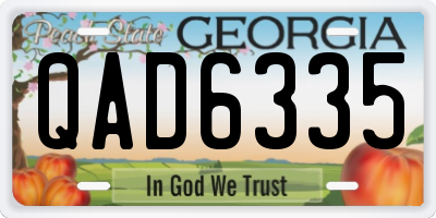 GA license plate QAD6335