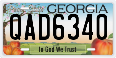 GA license plate QAD6340