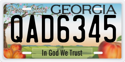 GA license plate QAD6345