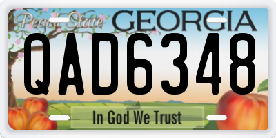 GA license plate QAD6348
