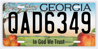 GA license plate QAD6349