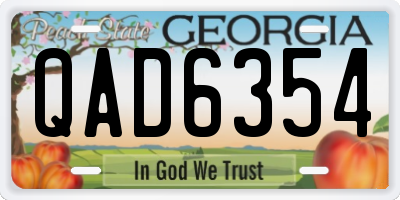 GA license plate QAD6354
