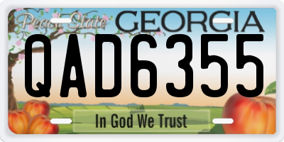 GA license plate QAD6355
