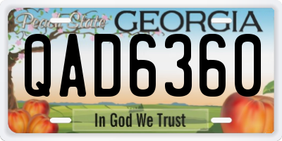 GA license plate QAD6360