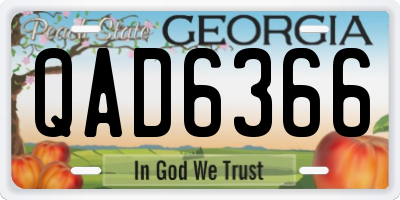 GA license plate QAD6366