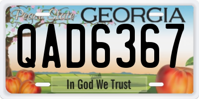 GA license plate QAD6367